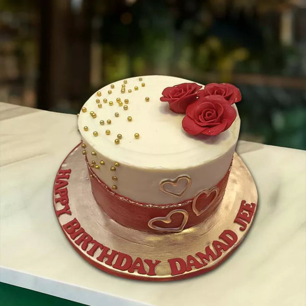 Golden Rose Charm Cake